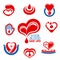 Blood donation icons for medical charity design