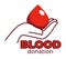 Blood donation isolated icon human hand and blood drop