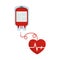 blood donation plastic bag heartbeat concept