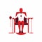 A blood donor in white sits in a red chair on a white background Illustration vector. World Blood Donor Day. Ai generated