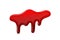 Blood drip 3d. Halloween bloodstain isolated white background. Splatter stain. Horror drop flow. Red scare ink. Blot