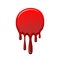 Blood drip 3d. Halloween bloodstain isolated white background. Splatter stain. Horror drop flow. Red scare ink. Blot