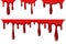 Blood drip 3D set. Drop blood isloated white background. Happy Halloween decoration design. Red splatter stain, splash