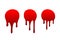 Blood drip cartoon set. Halloween bloodstain isolated white background. Splatter stain. Horror drop flow. Red scare ink. Blot