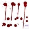 Blood drip. Vector red Ink stain, blots and splashes.