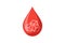 Blood drop with sugar pieces inside. Testing blood glucose concept. Diabetes world day. Vector illustration