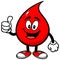 Blood Drop with Thumbs Up