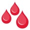 Blood Drops Flat Icon Isolated on White