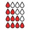 Blood drops icon set vector. Menstruation symbol