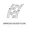 Blood flow line icon in vector, illustration for laser cosmetology clinic.