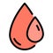 Blood fresh drops icon color outline vector