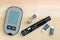 Blood Glucose meter with finger pricker, lancing pen device kit with drum to check blood Glucose