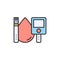 Blood glucose test strips filled color icon. linear style sign for mobile concept and web design. Diabetes test