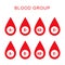 Blood group type icon flat web sign symbol logo label set