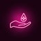 Blood is life neon icon. Elements of Blood donation set. Simple icon for websites, web design, mobile app, info graphics