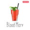 Blood Mary alcohol cocktail colo flat icon