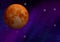 Blood moon in the galaxy background