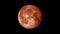 Blood moon in space background single