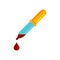 Blood pipette icon flat isolated vector