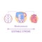 Blood pressure measuring concept icon. Brain, heart functioning monitoring idea thin line illustration. Systolic and