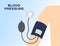 Blood pressure meter on arm vector