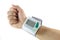 Blood pressure meter on wrist