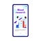 Blood research and hematology analysis online app cartoon vector illustration.