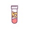 Blood sample RGB color icon