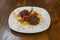 Blood sausage meatballs with pine nuts