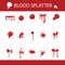 blood spatter collection. Vector illustration decorative design