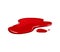 Blood spill on a white isolated background. Red paint puddle. Vector cartoon illustration.