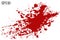 Blood splatter, vector illustration. Red splash on white background.