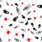 Blood spots, skeletons and ghosts-seamless pattern