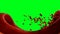 blood stream. red blood cells. Inside human body. Green screen isolate.