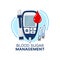 Blood sugar management icon, vector diabetes care