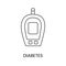 Blood sugar measuring device line icon in vector, medical equipment illustration for diabetes mellitus.