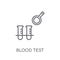 Blood test linear icon. Modern outline Blood test logo concept o