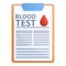 Blood test result icon, cartoon style