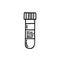 Blood test tube doodle icon, vector illustration