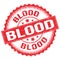 BLOOD text on red round stamp sign