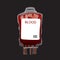 Blood transfusion - package with donated red blood. Donation of red body fluid for medi