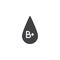 Blood type B plus vector icon