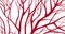 Blood vessels. Abstract animated pattern with pulsating red veins.