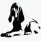 Bloodhound breed dog silhouette in black and white