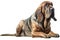 bloodhound dog isolated on white background. Generated by AI