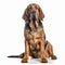 Bloodhound Full body facing forward clear white background , generated by AI