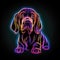 Bloodhound. Neon outline icon with a light effect