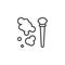 Bloodstain and brush outline icon