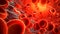 Bloodstream, countless red blood cells glide through the plasma, Generative AI