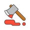 Bloody Axe, murder equipment, Halloween related icon. editable s